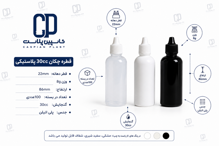 قطرهچکان پلاستیکی ۳۰ سیسی