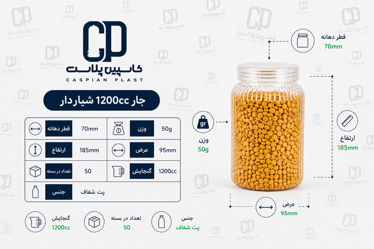جار ۱۲۰۰ سیسی شیاردار