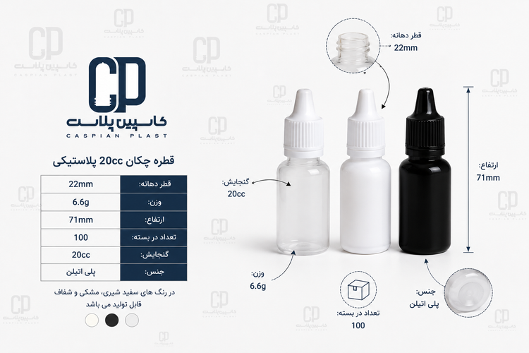 قطرهچکان پلاستیکی ۲۰ سیسی