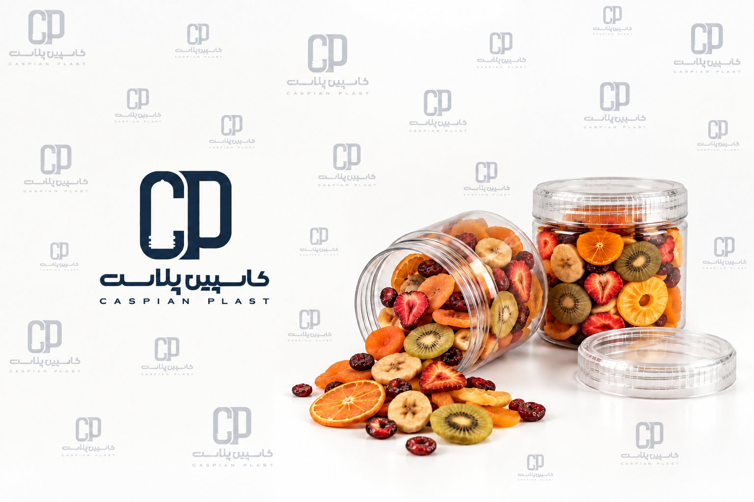 جار ۱۵۰ سی‌سی استوانه‌ای دهانه ۷۰ با درب شفاف